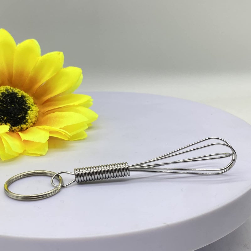 Zittop Mini Whisk Keychain Novelty for Chef Cook Foodie, Silver - Image 5